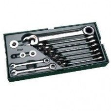 14pc sae double ratcheting combination wrench tray set